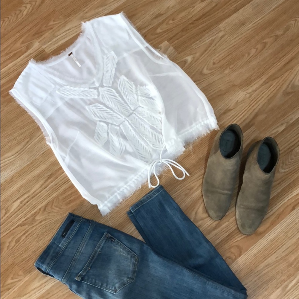 Rare Free People White Blouse